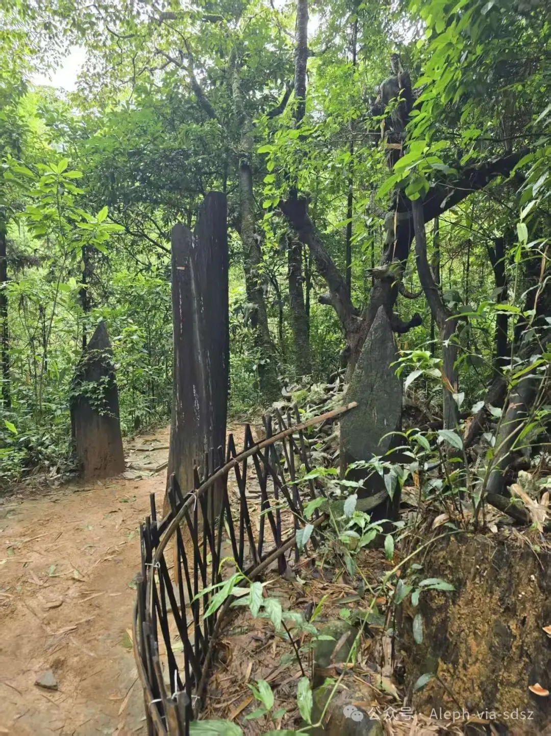 Line: The Wooden Drum House and village gate boundary